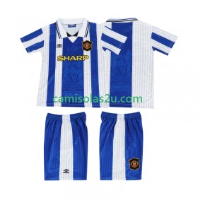 Camisolas de futebol Manchester United Retro Criança Equipamento 3ª 1994 1996 Manga Curta